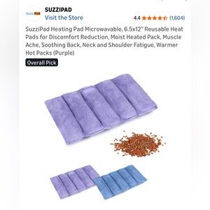 NWT, New in unopened package. SUZZIPAD heating pad microwaveable. Purple